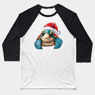 Christmas Turtle Baseball T-Shirt